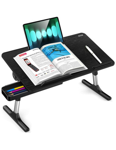 Mesa de Laptop Ajustable BESIGN LT05, Plegable, Negro