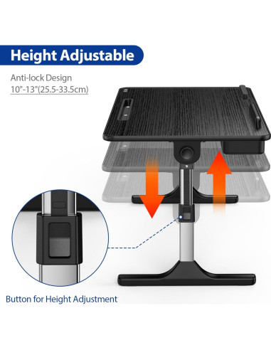 Mesa de Laptop Ajustable BESIGN LT05, Plegable, Negro