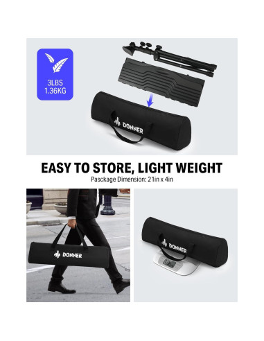 Soporte de Partituras Donner DMS-1 con Luz Ajustable 41.91-144.78 cm