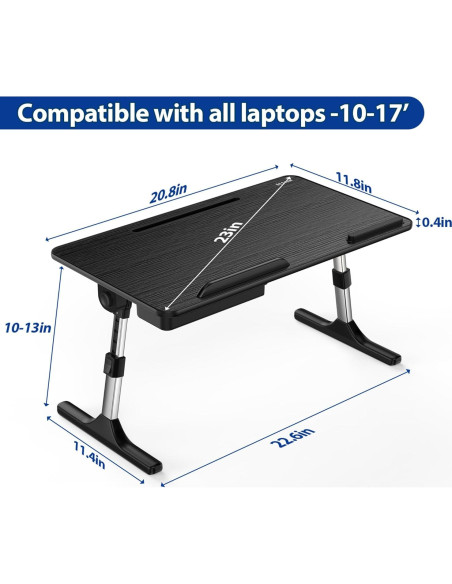 Mesa de Laptop Ajustable BESIGN LT05, Plegable, Negro