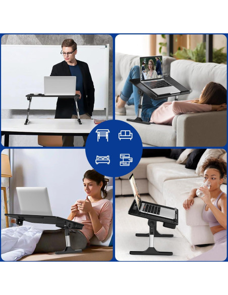 Mesa de Laptop Ajustable BESIGN LT05, Plegable, Negro