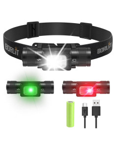 BORUIT Linterna Frontal HP360 Recargable 2000lm 7 Modos