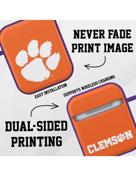Funda Affinity Clemson Tigers HDX para AirPods Gen 1 y 2
