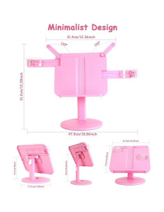 Soporte de Libro Ajustable AssHMKIT Rosa 22x21x7.2 cm 2