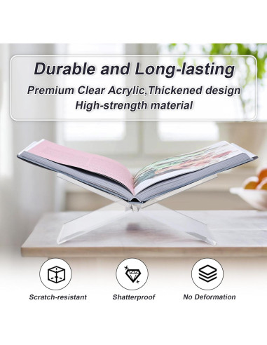 Soporte de Libro Acrílico Crikele Grande Transparente