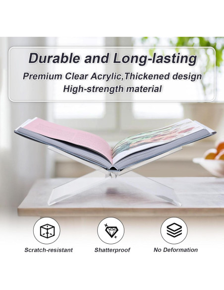 Soporte de Libro Acrílico Crikele Grande Transparente