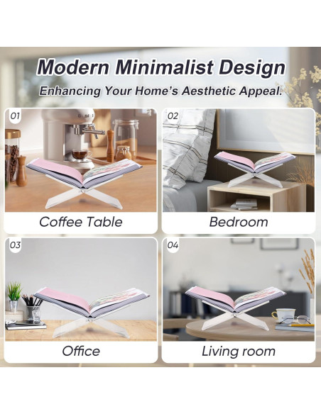 Soporte de Libro Acrílico Crikele Grande Transparente