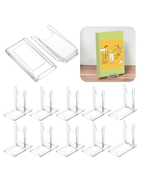 Paquete de 10 Soportes de Exhibición Ajustables Acrílico LRANFOW
