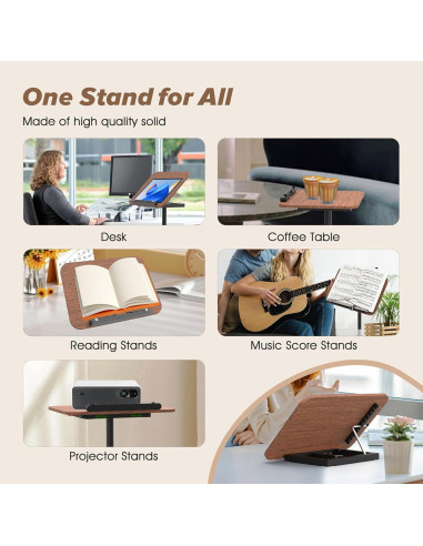 Soporte de Música Ajustable Aoikoy 2 en 1 Color Nogal