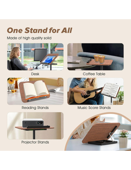 Soporte de Música Ajustable Aoikoy 2 en 1 Color Nogal