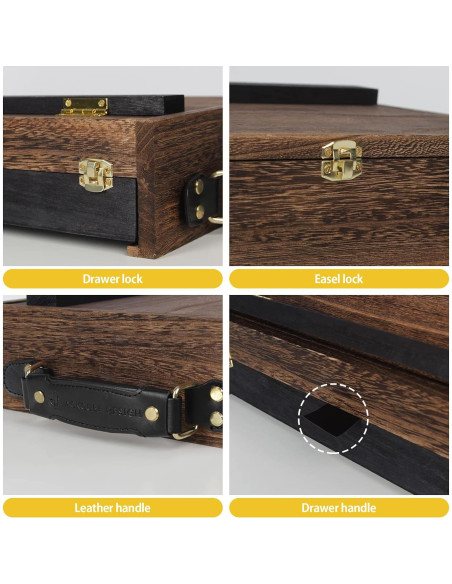 Caballete de Madera Rústica Ajustable J JACKCUBE DESIGN 26.2x35.6cm