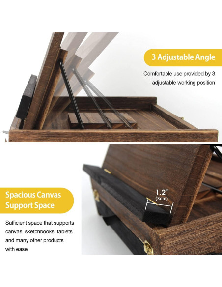 Caballete de Madera Rústica Ajustable J JACKCUBE DESIGN 26.2x35.6cm