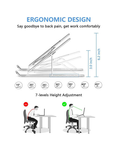 Soporte Ajustable para Laptop ZSIMC de Aluminio Plegable 27.3 cm