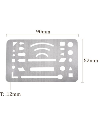 Plantillas de Dibujo Kozelo - 3 Piezas Acero Inoxidable 27 Patrones