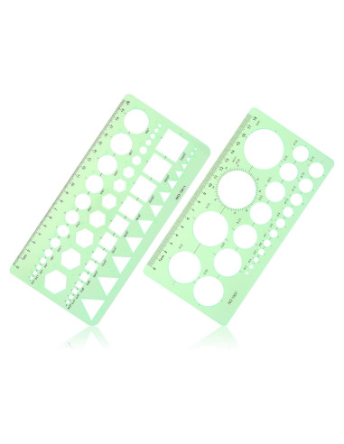 Plantillas de Dibujo Geométrico Smgda - 2 Piezas, 200x105 mm