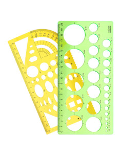 Plantillas de Círculo de Plástico JUNYUANSHUN - 2 Piezas 19x10cm y 21x10cm