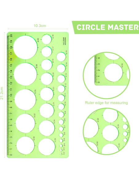 Plantillas de Círculo de Plástico JUNYUANSHUN - 2 Piezas 19x10cm y 21x10cm Plantillas de Círculo de Plástico JUNYUANSHUN - 2 Piezas 19x10cm y 21x10cm