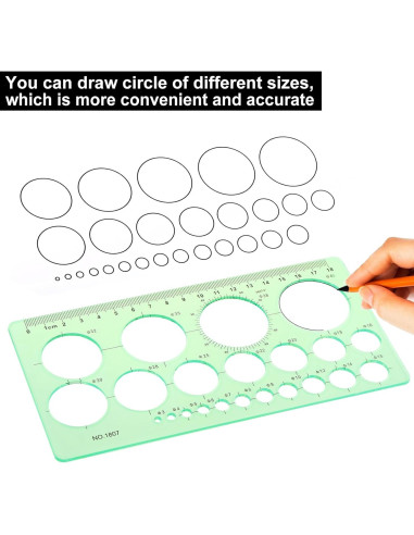 Plantillas de Dibujo Geométrico Smgda - 2 Piezas, 200x105 mm