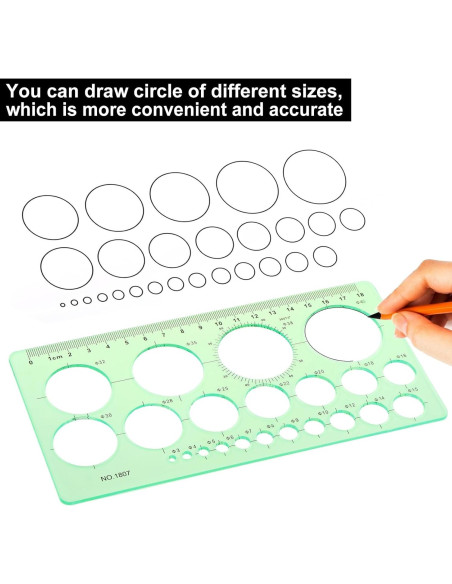 Plantillas de Dibujo Geométrico Smgda - 2 Piezas, 200x105 mm