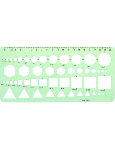 Plantillas de Dibujo Geométrico Smgda - 2 Piezas, 200x105 mm