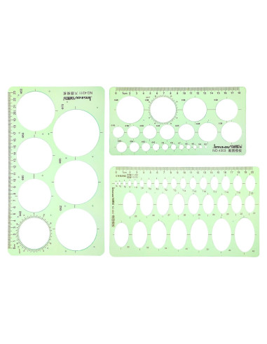 Plantillas de Círculo para Dibujar ValueBargain - 3 Pcs, 18-23 cm