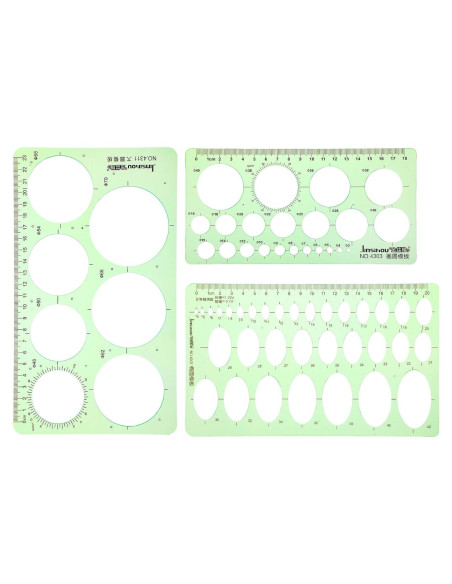 Plantillas de Círculo para Dibujar ValueBargain - 3 Pcs, 18-23 cm