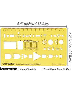 Plantilla de Dibujo Eléctrico Traceease 16.5x9.5 cm Amarilla 2