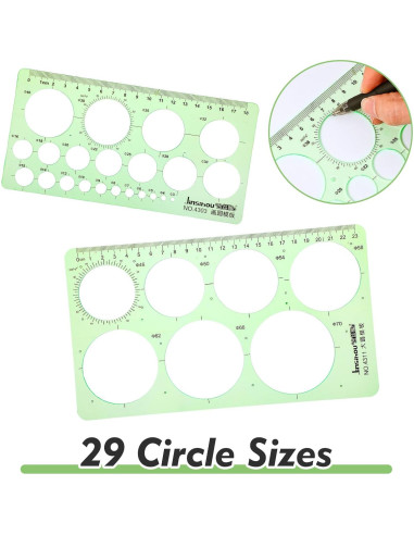 Plantillas de Círculo para Dibujar ValueBargain - 3 Pcs, 18-23 cm