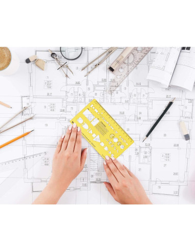 Plantilla de Dibujo Eléctrico Traceease 16.5x9.5 cm Amarilla