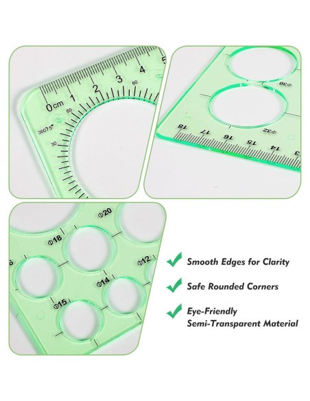 Plantillas de Círculo para Dibujar ValueBargain - 3 Pcs, 18-23 cm