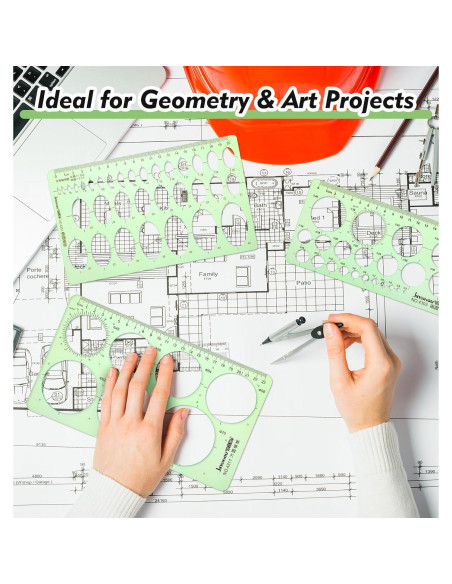 Plantillas de Círculo para Dibujar ValueBargain - 3 Pcs, 18-23 cm