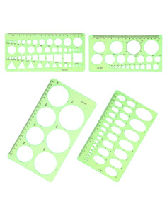 Juego de 4 Plantillas de Círculo y Óvalo Nogeqi - Dibujo Preciso