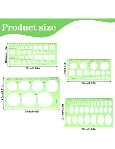 Juego de 4 Plantillas de Círculo y Óvalo Nogeqi - Dibujo Preciso 2