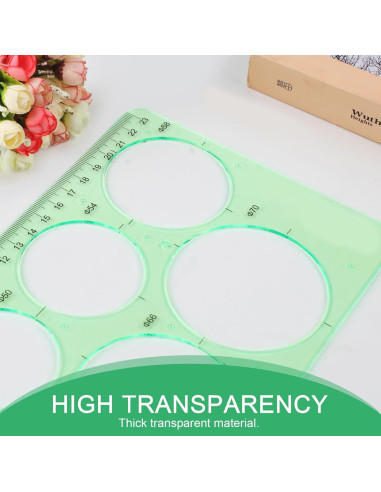 Plantillas de Dibujo Geométrico GardEasy 4PCS Plástico Verde