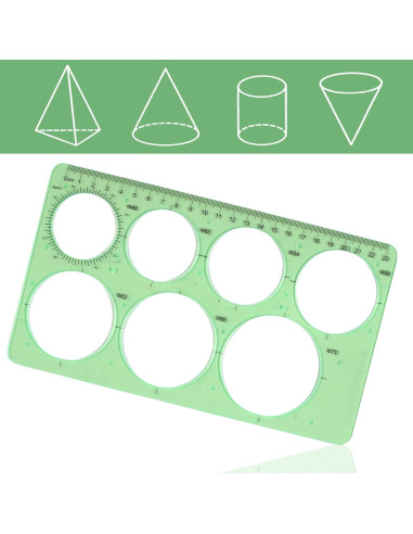 Plantillas de Dibujo Geométrico GardEasy 4PCS Plástico Verde