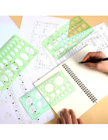 Juego de 4 Plantillas de Círculo y Óvalo Nogeqi - Dibujo Preciso