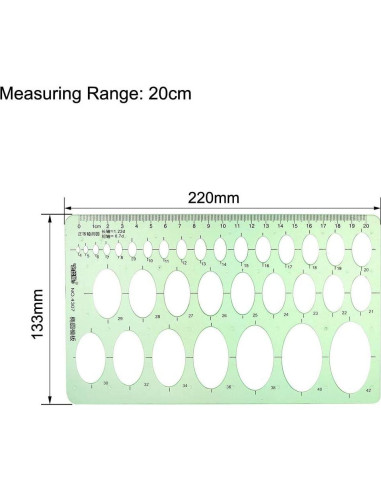 Plantilla de Dibujo Geométrico uxcell 20cm Plástico Verde