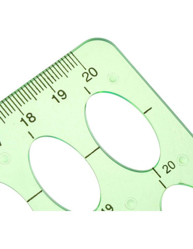 Plantilla de Dibujo Geométrico uxcell 20cm Plástico Verde
