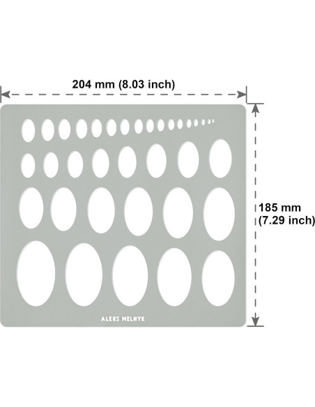 Plantilla de Elipse Aleks Melnyk 204x185mm Acero Inoxidable