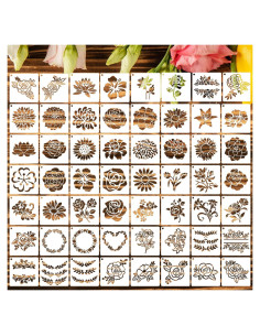 Plantillas de Flores SUNVERSE 56 Piezas 7.62 cm para DIY