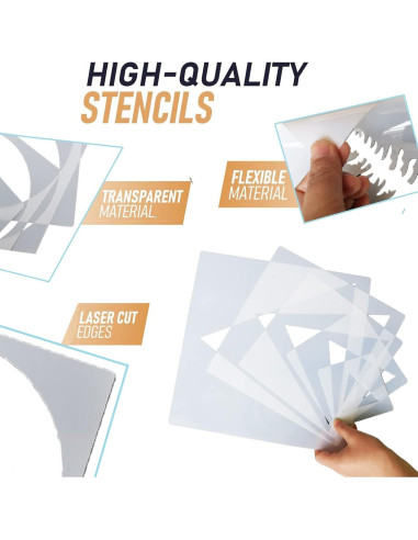 5 Plantillas de Pintura Reutilizables Cyy.lcm Triángulo 10-30cm