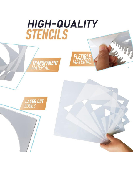 5 Plantillas de Pintura Reutilizables Cyy.lcm Triángulo 10-30cm