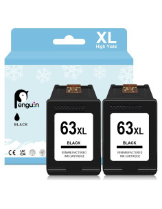 Cartucho de Tinta Negra Penguin 63XL para HP - Paquete de 2