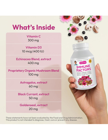 ANDREW LESSMAN Factores Inmunes 30 Cápsulas - Vitamina C, Equinácea, Hongos