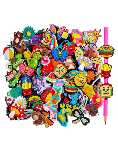 Encantos de Lápiz Seajan 120 Piezas PVC Decorativos