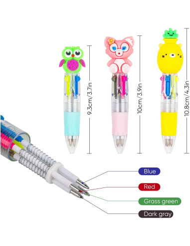Bolígrafo Multicolor 4 en 1 HNSYYF - 24 Unidades para Niños