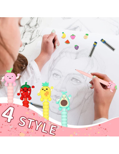 Conjunto de 24 Lápices Mecánicos Chinco 0.7 mm con Borradores