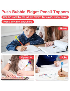 Paquete de 8 Tapas de Lápiz Antiestrés Kodg - Silicona Multicolor 2