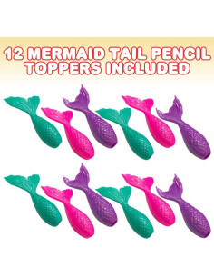 Toppers de Lápiz Cola de Sirena ArtCreativity, Set de 12 2
