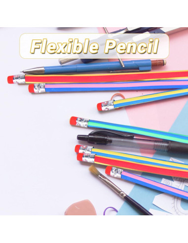 40 Lápices Flexibles Multicolores Qyyiguf 17.78 cm con Borrador